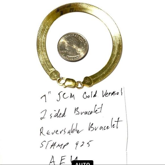 AEU# Exquisite JCM 7” Reversible Gold Vermeil Bracelet - Picture 12 of 12